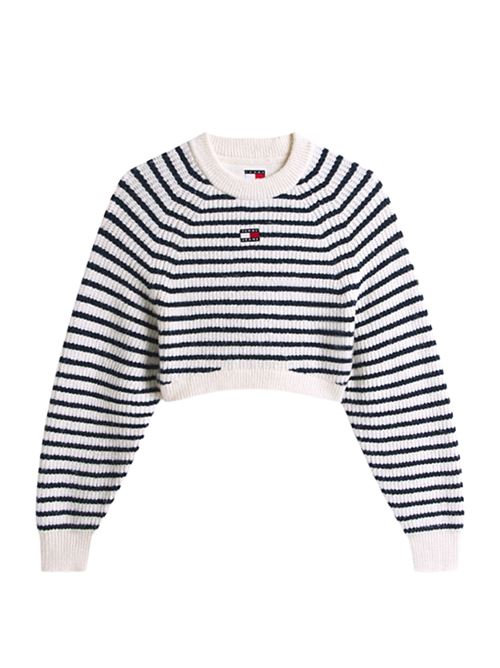 Maglione corto a righe in misto lana Tommy Jeans | DW0DW216770FH